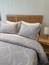 Housse de couette 3 pieces emas brode fleur 