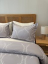 Housse de couette 3 pieces emas brode fleur gris