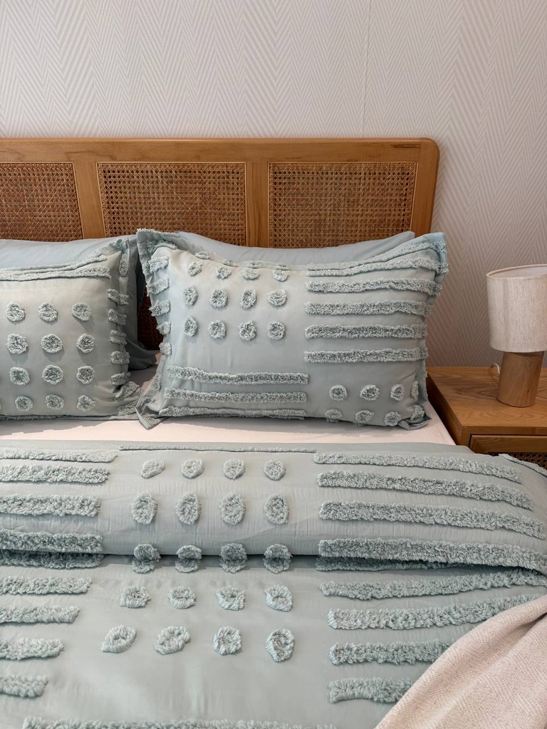 Housse de couette bbh 3 pieces gris