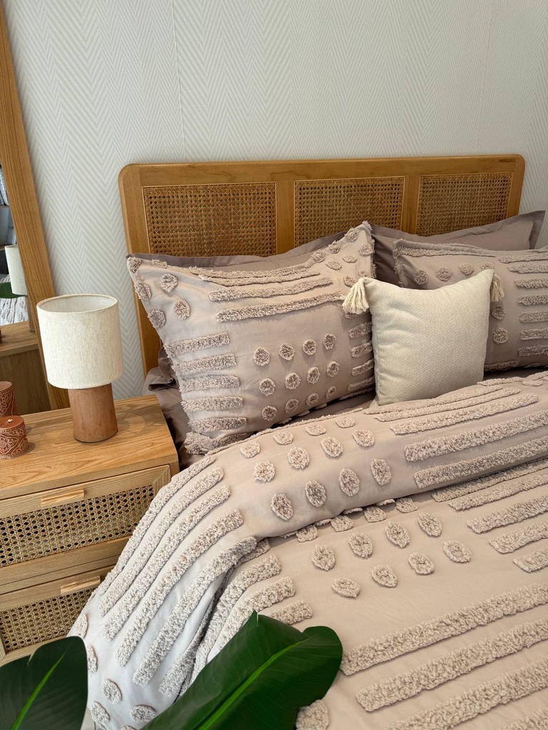 Housse de couette bbh 3 pieces beige rose