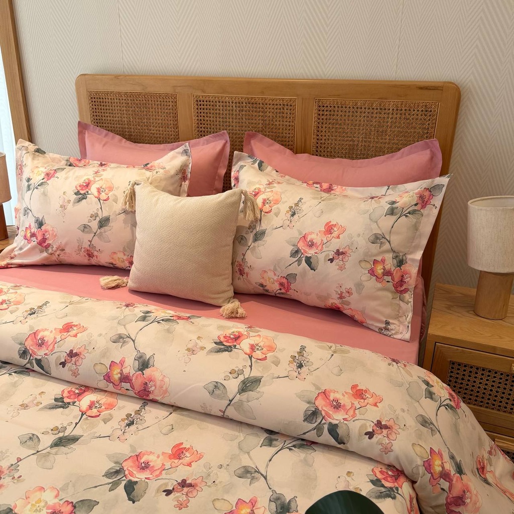 Housse de couette 6 Pieces floral baroque pastel