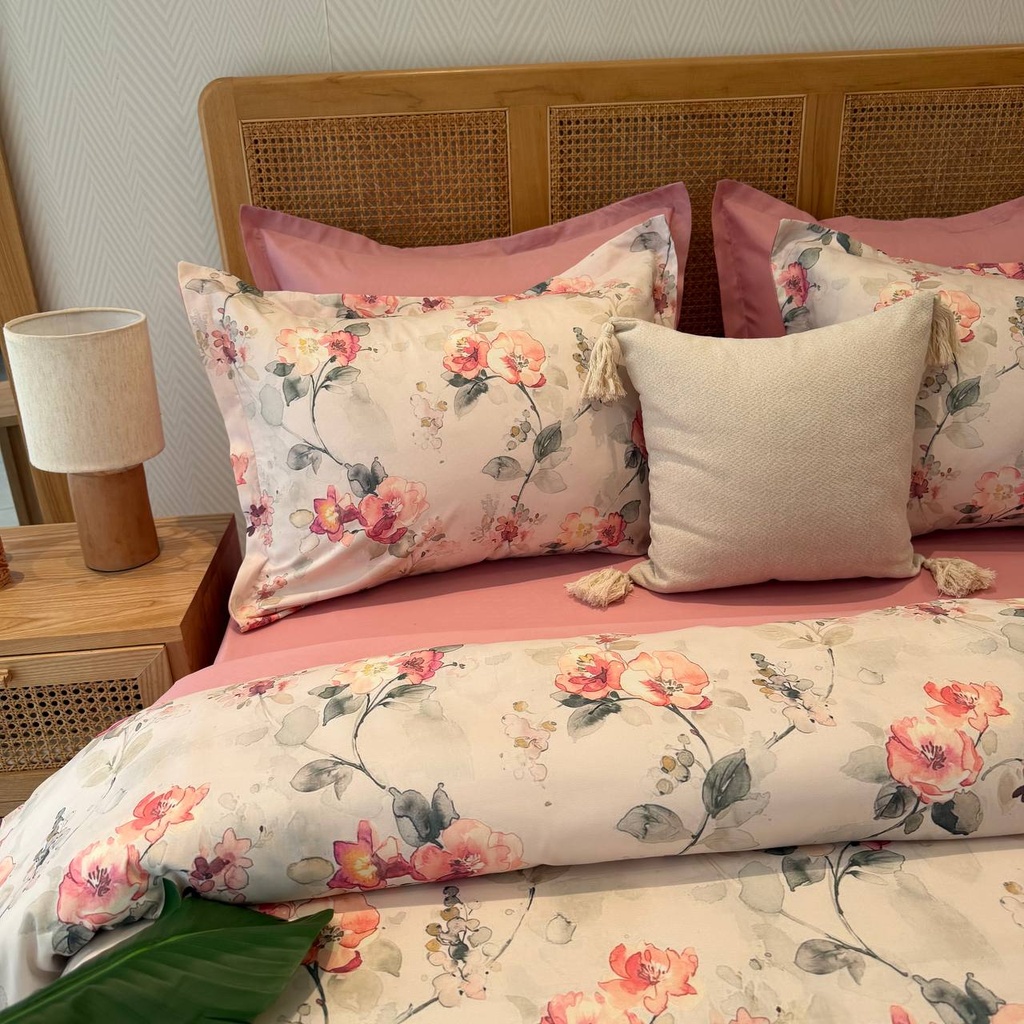 Housse de couette 6 Pieces floral baroque pastel