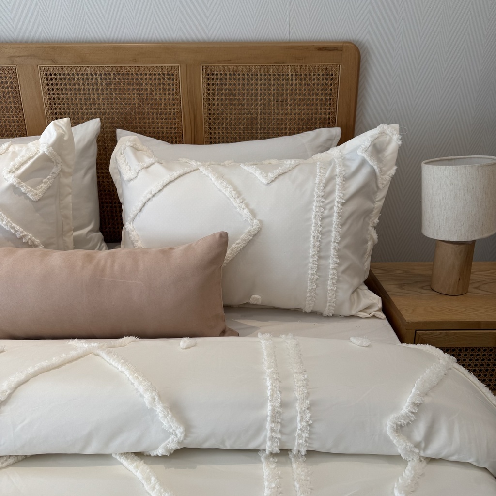 Housse de couette bbh 3 pieces beige rose