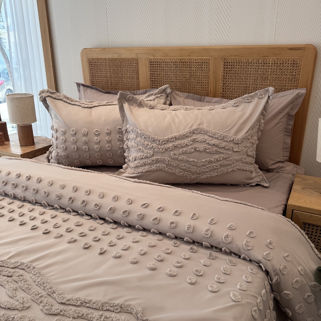 Housse de couette bbh 3 pieces beige rose