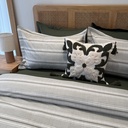 Housse de Couette 6 Pièces 100% Coton points gris