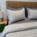 Housse de Couette 6 Pièces 100% Coton points gris