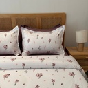 Parure de drap 6 pieces rose fleurie new