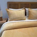 Couverture 3 pieces uni jaune 