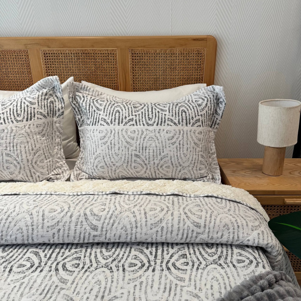Couverture 3 Pieces Elegance Gris Perle