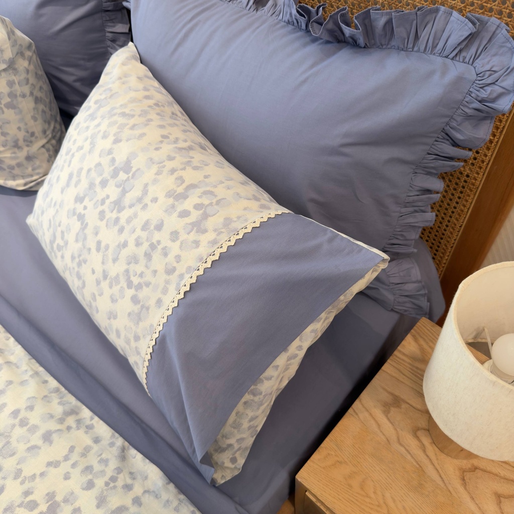Housse de couette avec Dentelle Evasion Blue 100% Coton