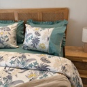 Housse de couette avec Dentelle Jardin Botanique Bleu 100% Coton  