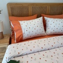 Housse de couette Dentelle 6 Pieces Fleur de terracotta 100% Coton