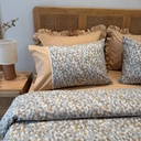 Housse de couette Dentelle 6 Pieces Perle Sable 100% Coton