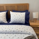 Housse de couette Dentelle 6 Pieces Blue Rozea 100% Coton
