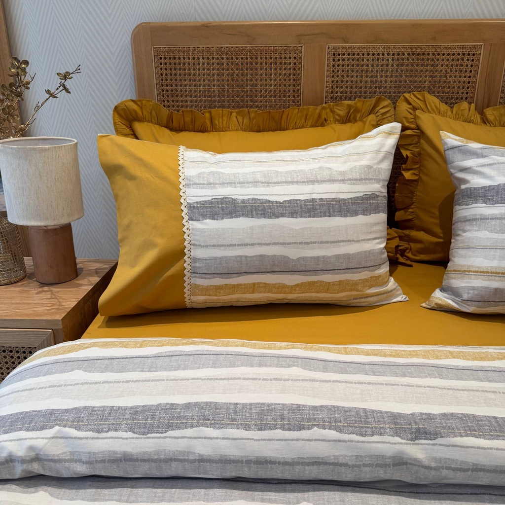 Housse de couette Dentelle Soleil D'or 6 Pieces 100% Coton