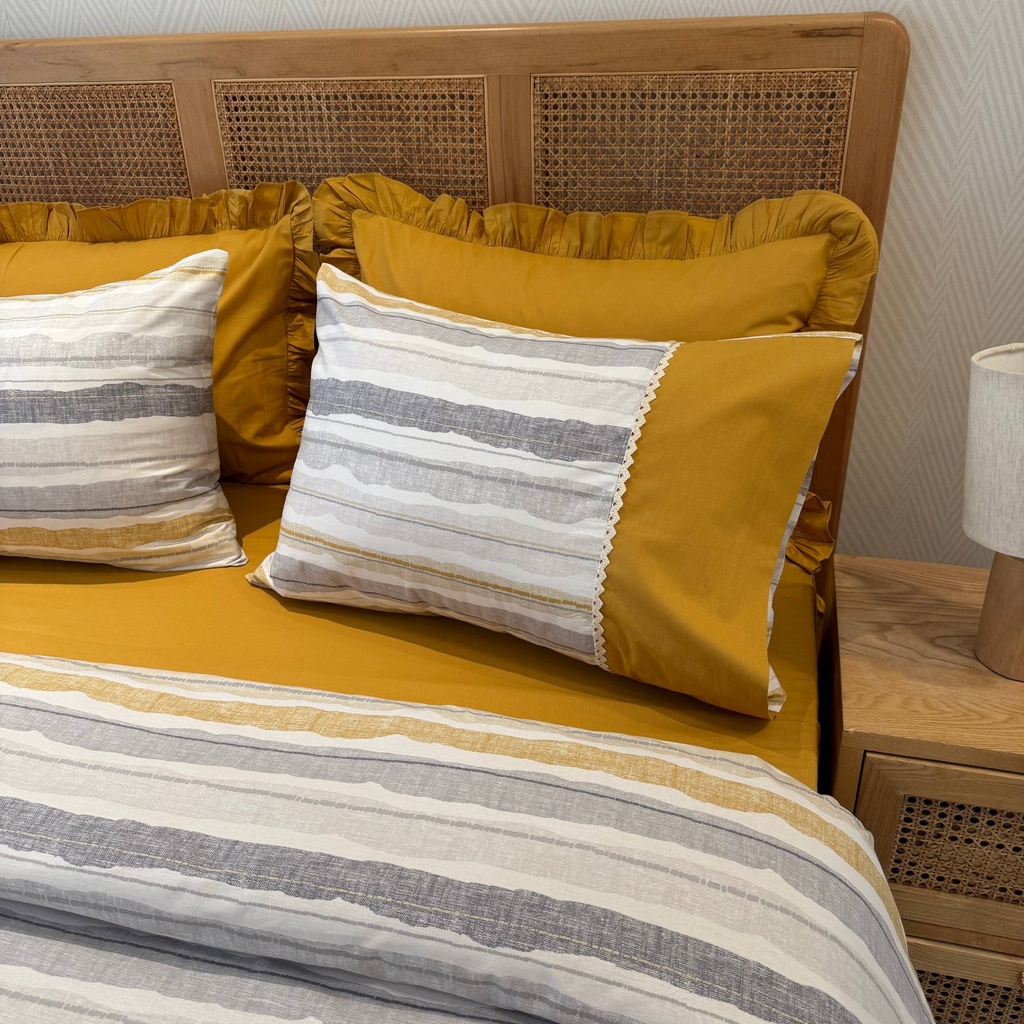 Housse de couette Dentelle Soleil D'or 6 Pieces 100% Coton