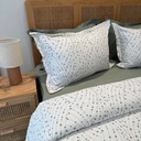 Parure de drap 6 Pieces Points Vert Liee