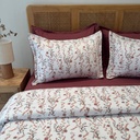 Parure de drap 6 Pieces Floral Bordeaux