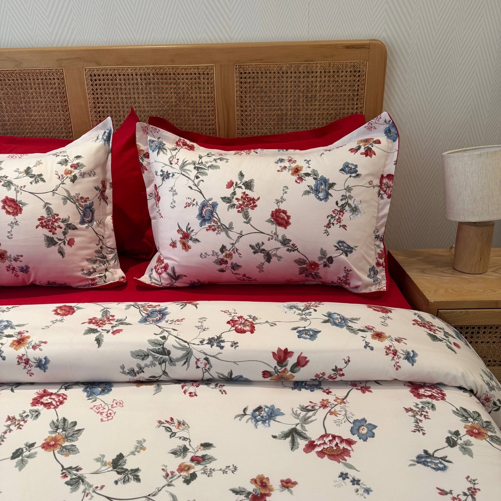 Parure de drap 6 Pieces Floral Rubis