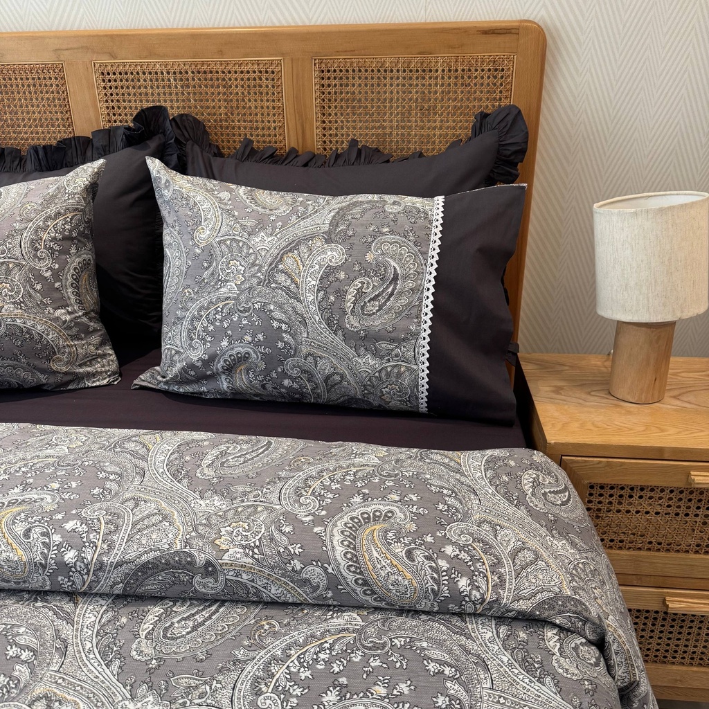 Housse de couette dentelle Elegance Gris