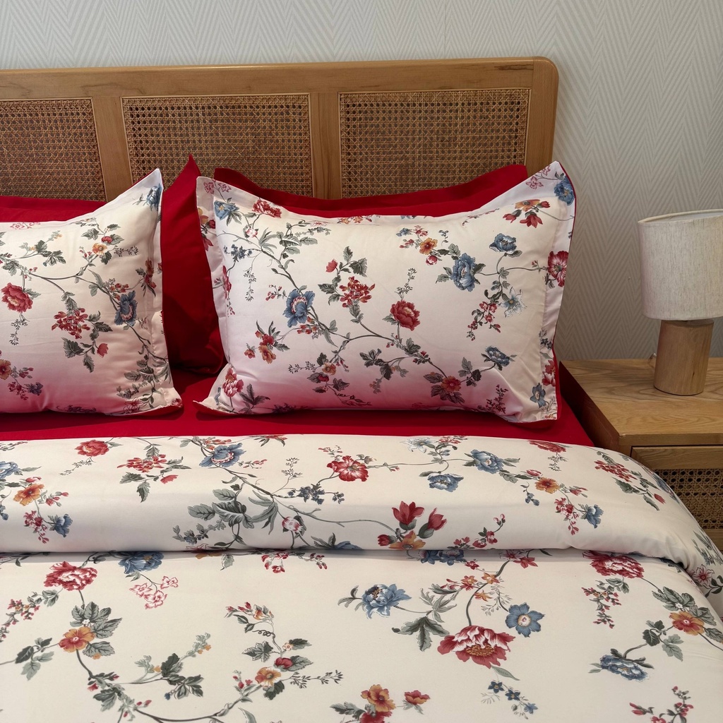 Housse  de couette 6-Pieces Floral Rubis