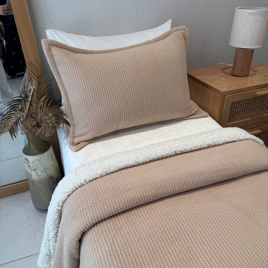 Couverture Double Face sherpa 1 Place Beige