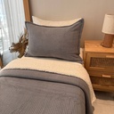 Couverture Double Face sherpa 1 Place Gris