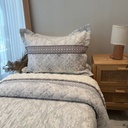 Couverture Double Face sherpa 1 Place Patchwork Taupe