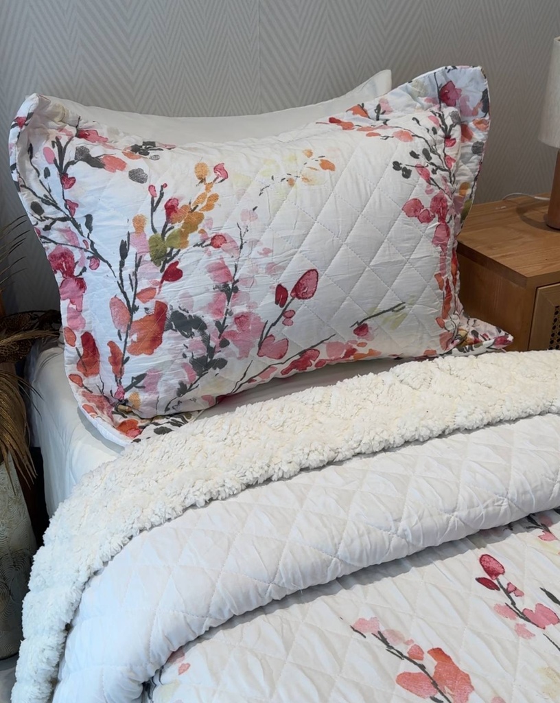 Couverture Double Face Sherpa Floral Eclat
