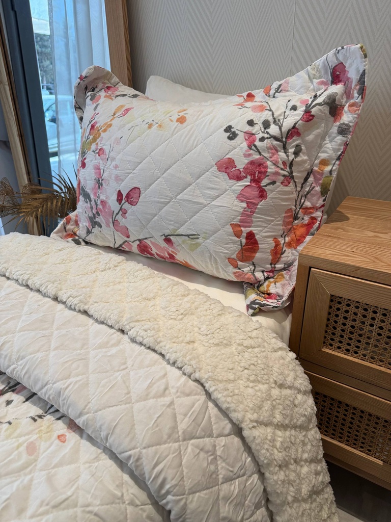 Couverture Double Face Sherpa Floral Eclat