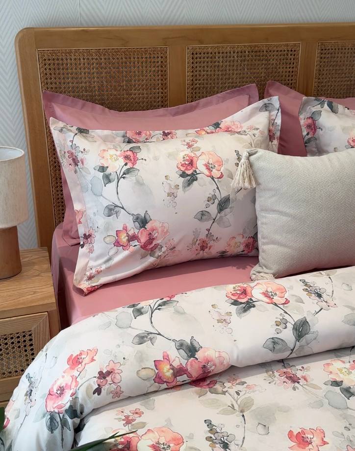Parure de drap 6 Pieces Rose Florale