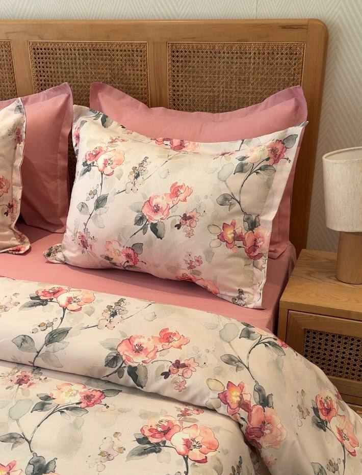 Parure de drap 6 Pieces Rose Florale