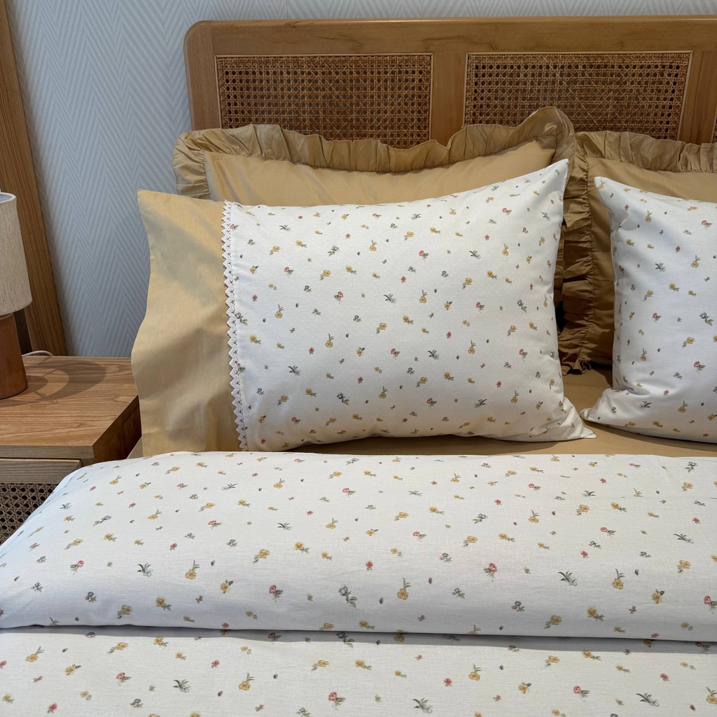Housse de couette Dentelle 6 Pieces Douceur Sable New 100% Coton