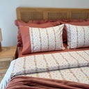Housse de couette dentelle 6 Pieces Rose Vintage 100% Coton