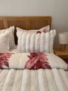 Couverture 6 Pieces velour Blanche