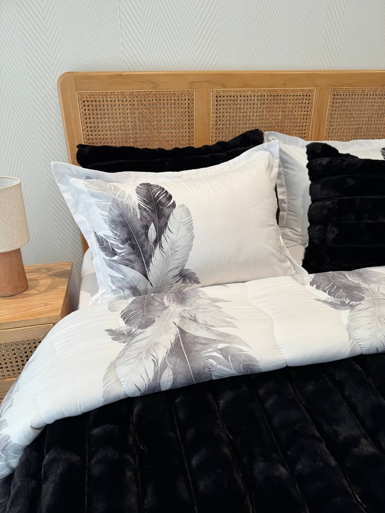 Couverture 6 Pieces velour Noir