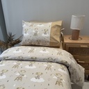 Housse de couette Dentelle 1 Place Enfant Beige 100% Coton