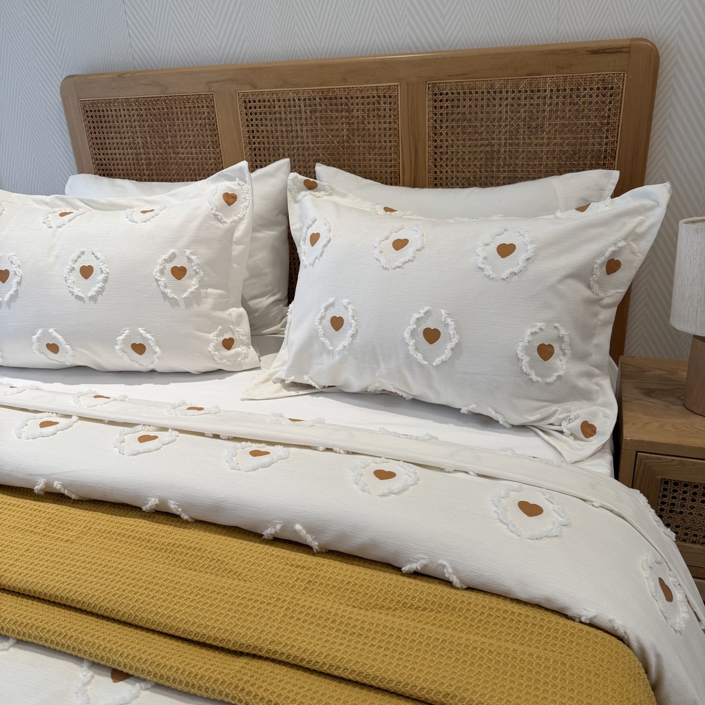 Couvre lit Guzel 6 Pieces coeur moutard