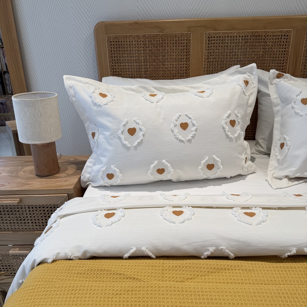 Couvre lit Guzel 6 Pieces coeur moutard