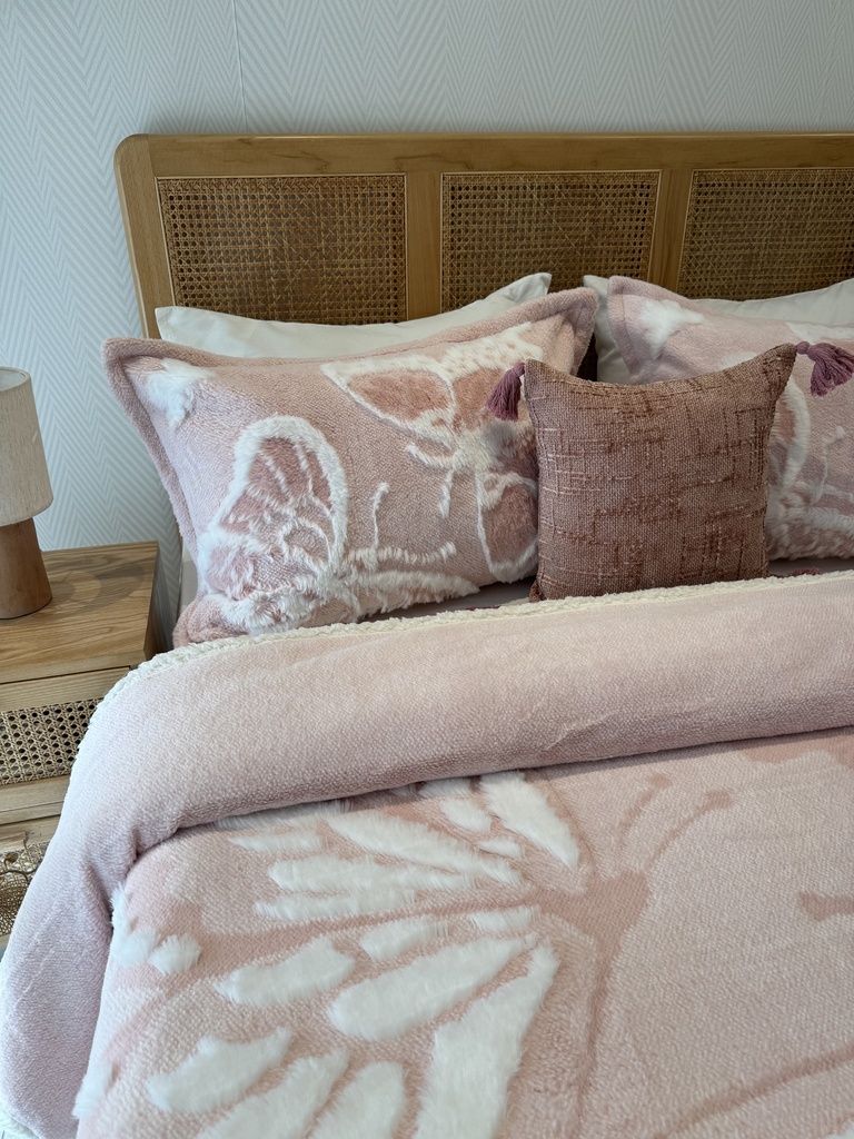 Couverture 3 Pieces Papillion  Rose