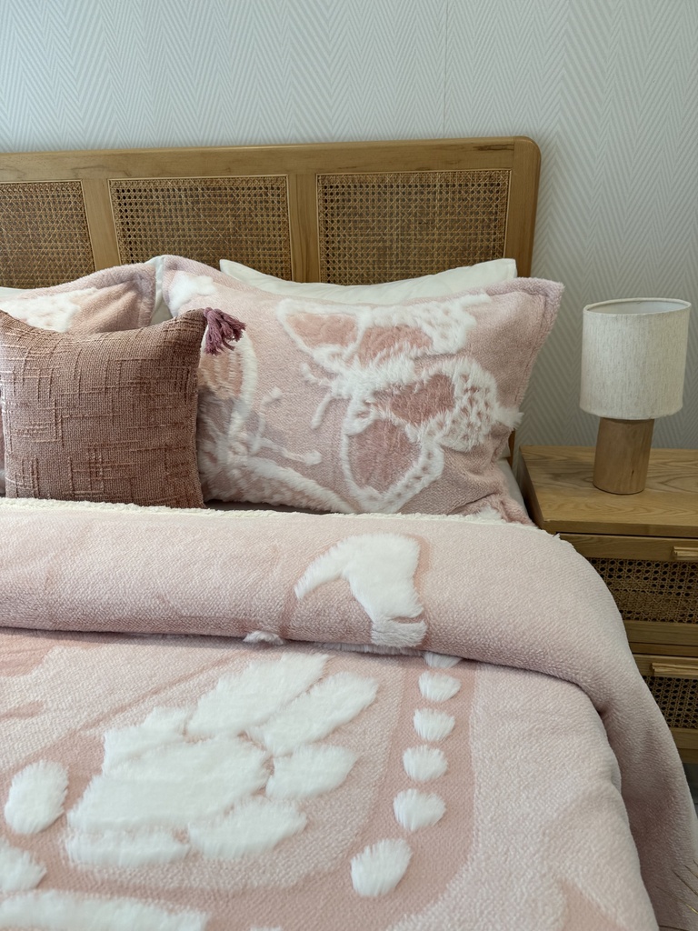 Couverture 3 Pieces Papillion  Rose