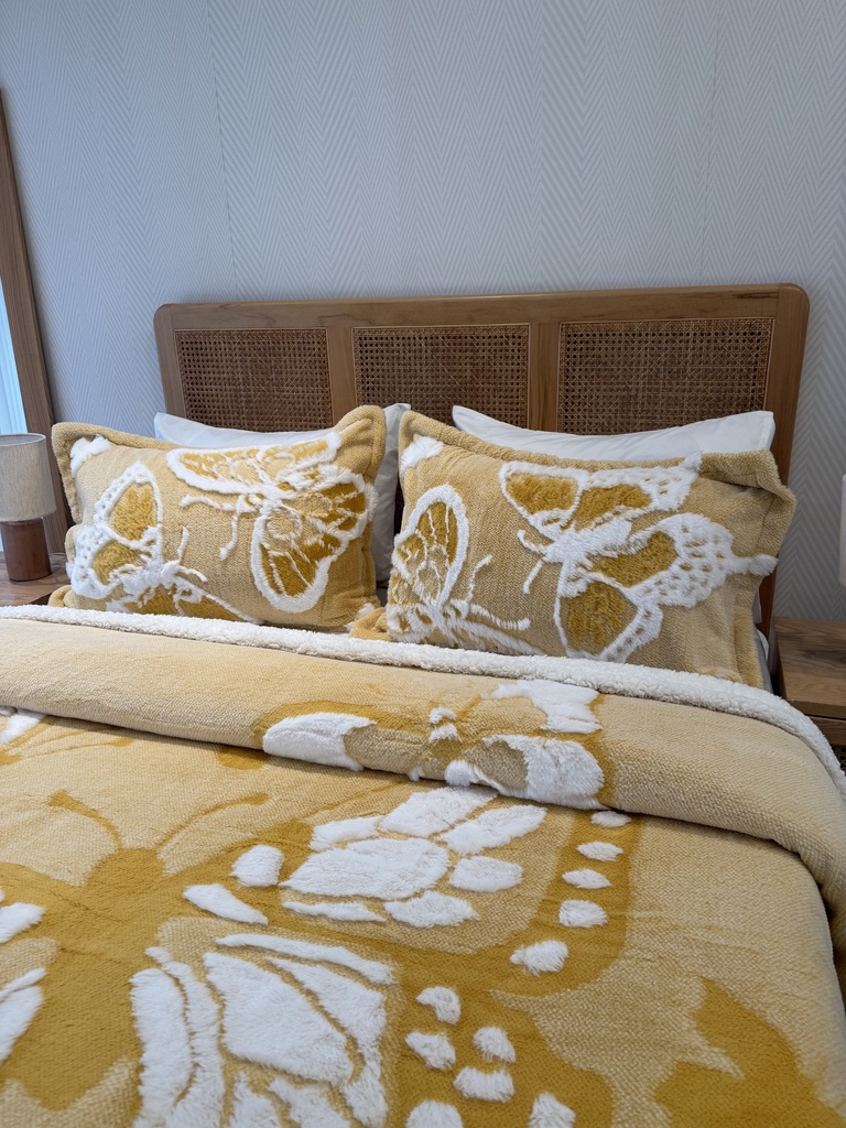 Couverture 3 Pieces Papillion  Jaune