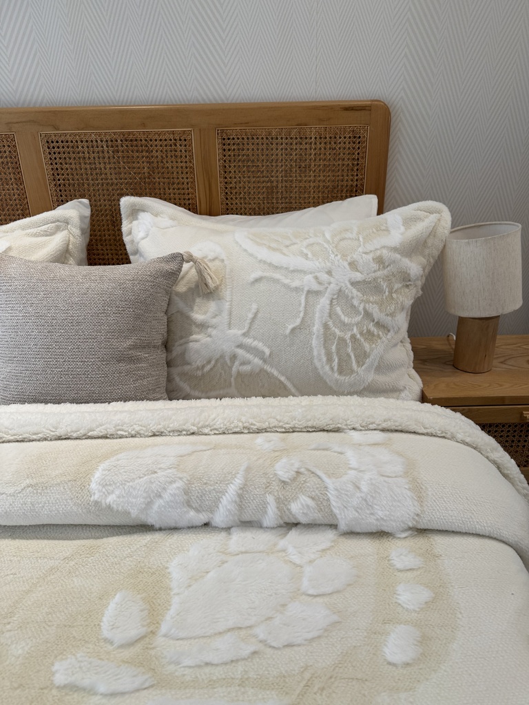 Couverture 3 Pieces Papillion  Blanc