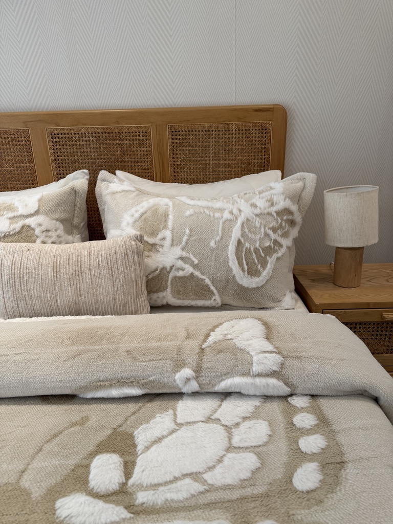 Couverture 3 Pieces Papillion  Beige