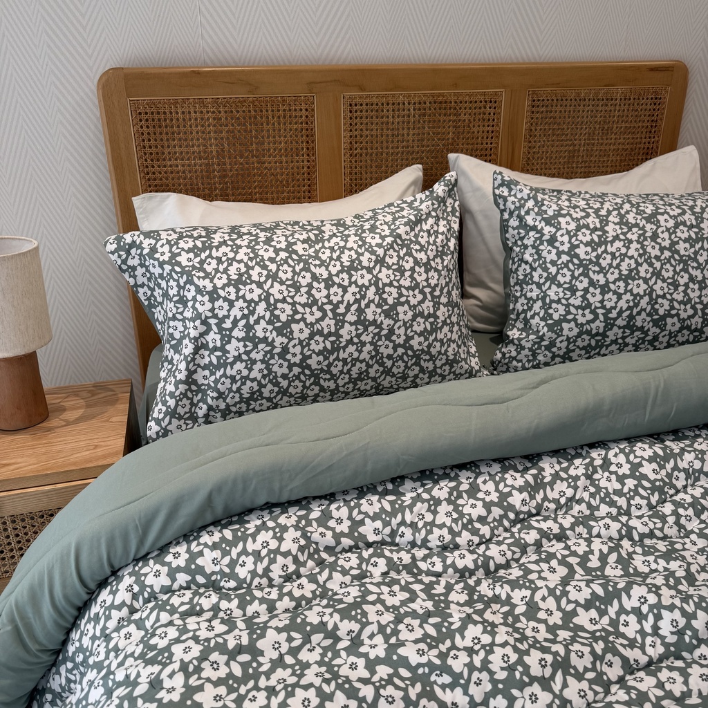 Couette 4 Pieces Fleur New Vert