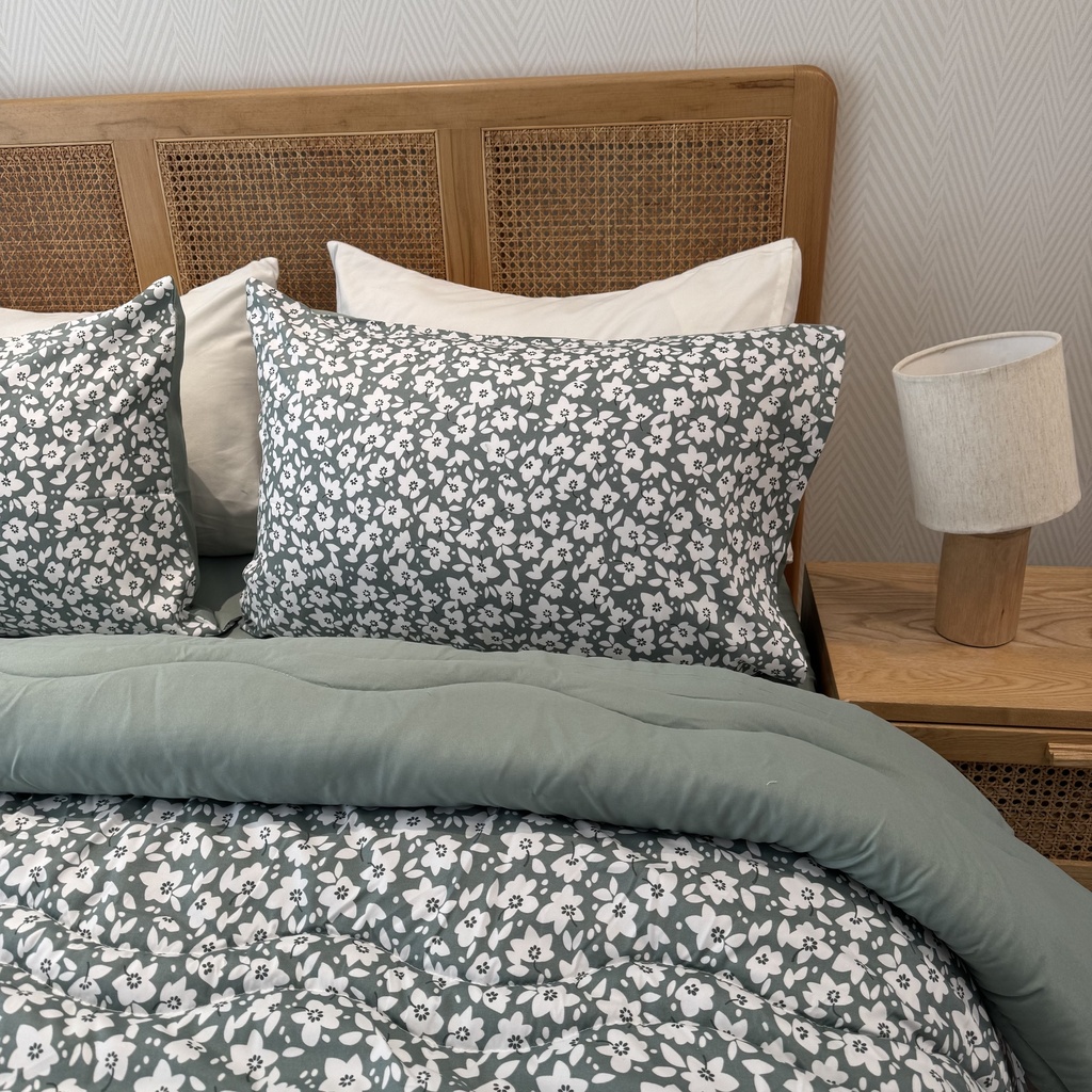 Couette 4 Pieces Fleur New Vert
