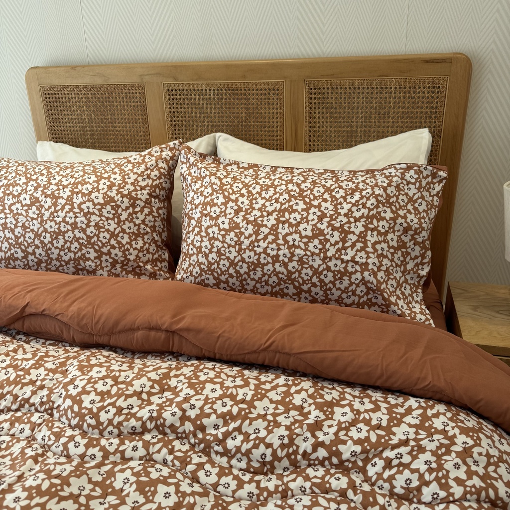 Couette 4 Pieces Fleur New Brique