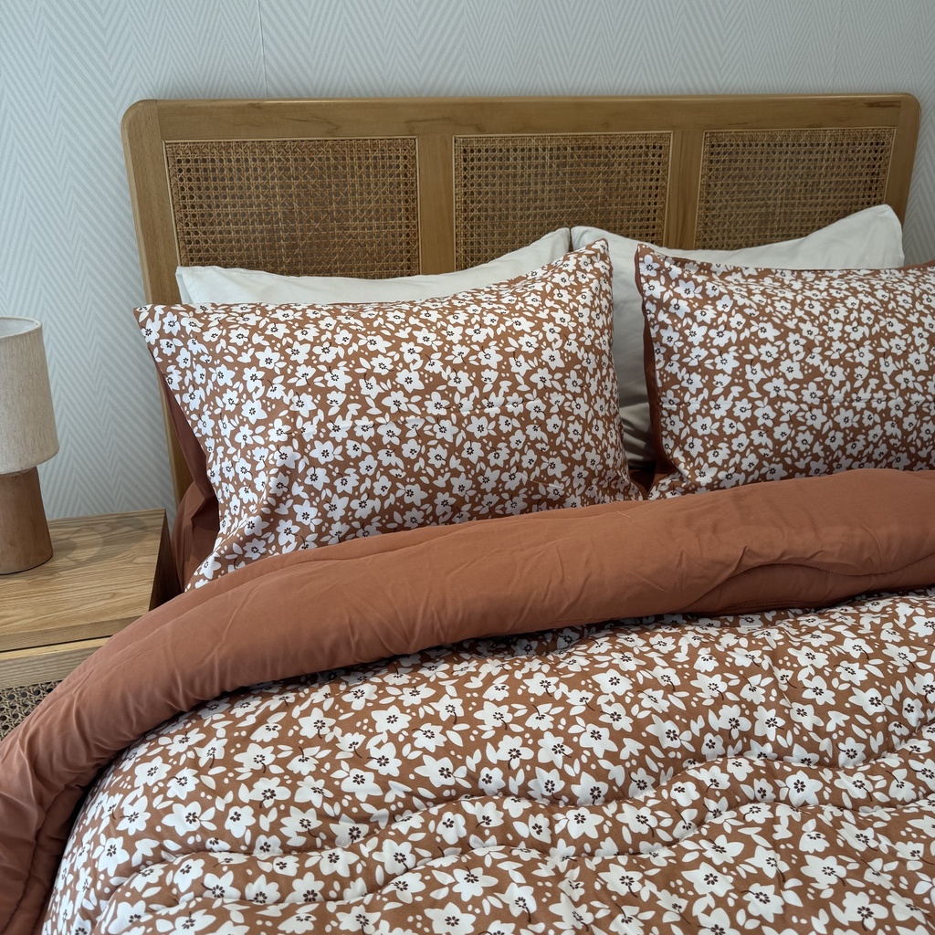 Couette 4 Pieces Fleur New Brique