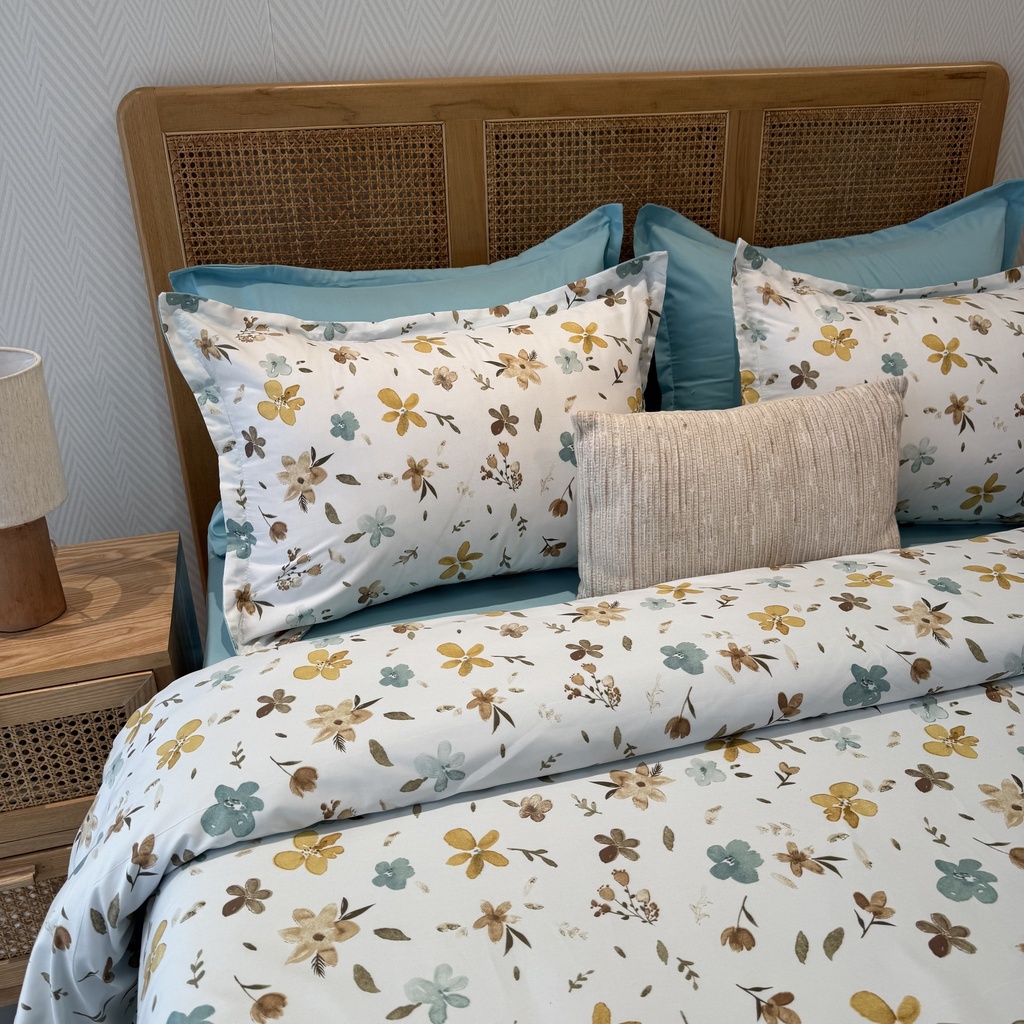 Housse de couette 6 Pieces Fleurs Jaune