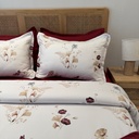Housse de couette 6 Pieces Fleurs Bordeaux New